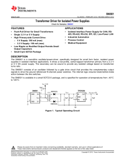 SN6501, transformer driver for isolated power supplies