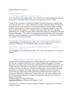 More detail about the projects is available on this document
