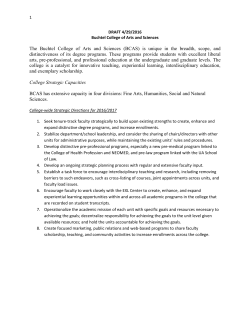 Buchtel College of Arts and Sciences New Strategic Plan Draft 4/29/16