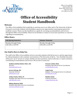 Office of Accessibility Student Handbook
