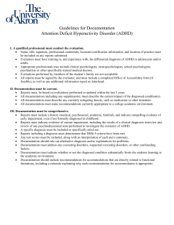 Documentation Verification for Attention Deficit Hyperactivity Disorder