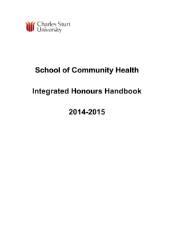 School of Community Health Honours Handbook 2014