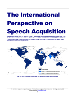 The international perspective on speech acquisition.