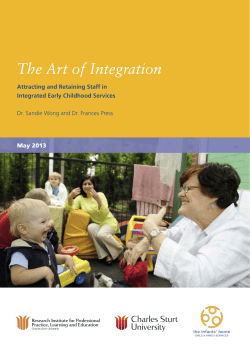 The art of integration: Attracting and retaining staff in integrated early childhood services