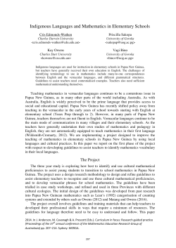 Indigenous languages and mathematics in elementary schools
