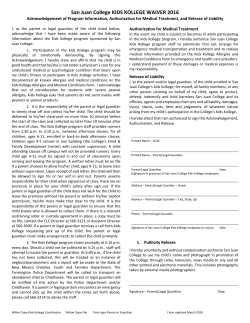 Kids Kollege 2016 Waiver