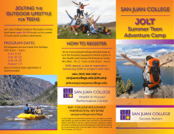 Download JOLT Summer Teen Adventure Camp Brochure