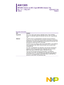 MIFARE Classic as NFC Type MIFARE Classic Tag, AN1305