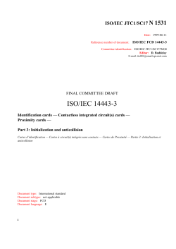 ISO/IEC 14443-3:2001 Part 3: Initialization and anticollision