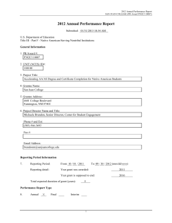 Annual Report Year One