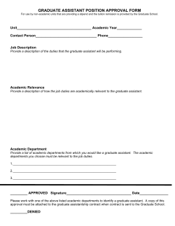 Graduate Assistant Approval Form for Non-Academic Units
