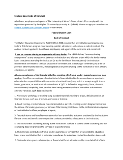 Student Loan Code of Conduct