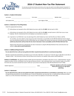 Student Non-Tax Filer Statement