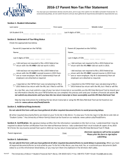 Parent Non-Tax Filer Statement