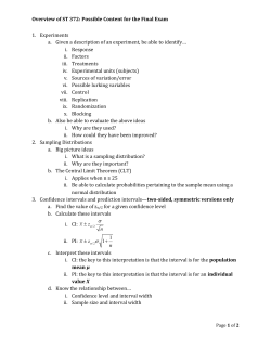 overview of topics for the final exam