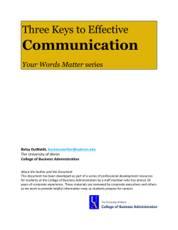 Three Keys to Effective Communication