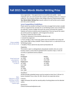 2015 Your Words Matter Writing Competition