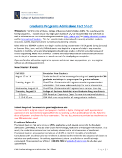 Admission Fact Sheet