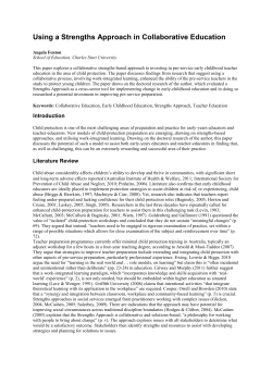 Using a strengths approach in collaborative education