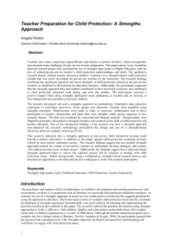 Teacher preparation for child protection: A strengths approach