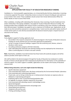 Application for Faculty of Education Resource Funding