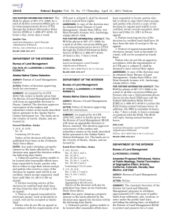 Link to April 21, 2011, Federal Register Notice of Amended Proposed Withdrawal