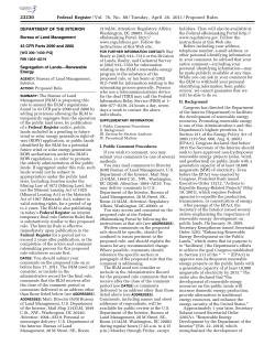 Link to Proposed Rule on Segregation of Lands--Renewable Energy