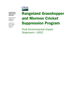 Rangeland Grasshopper Mormon Cricket Suppression Program FEIS