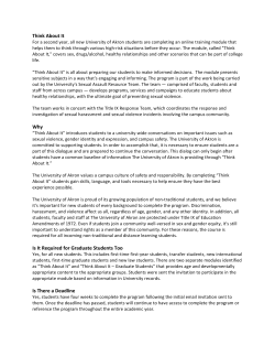 More about "Think About It" for faculty and advisors