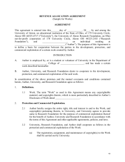 Revenue Allocation Agreement (Sample 2)