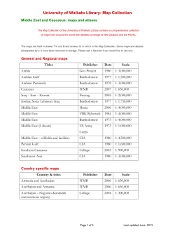 Middle East and Caucasus regional, country and city