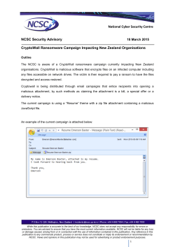 NCSC Advisory CryptoWall Mar 2015