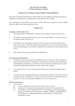 Terms of Use for Massive Open Online Courses