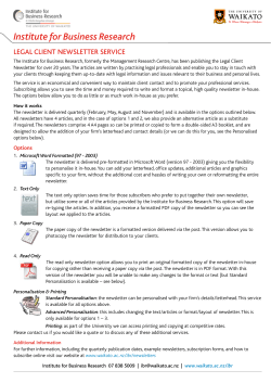 2016 Legal Client Newsletter Service