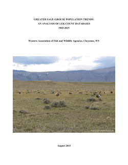 Greater sage-grouse population trends: an analysis of lek count databases 1965-2015