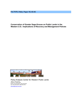 Conservation of Greater sage-grouse on public lands in the western U.S.: implications of recovery and management policies