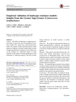 Empirical validation of landscape resistance models: insights from the greater sage-grouse ( Centrocercus urophasianus )