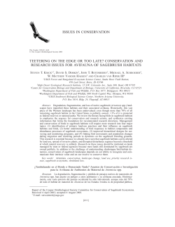 Teetering on the edge or too late? Conservation and research issues for avifauna of sagebrush habitats