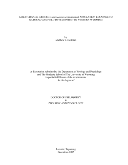 Greater sage-grouse ( Centrocercus urophasianus ) population response to natural gas field development in western Wyoming