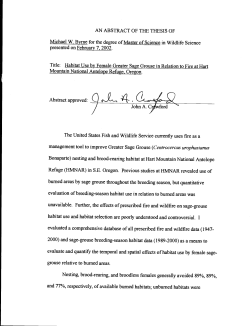 Habitat use by female Greater Sage Grouse in relation to fire at Hart Mountain National Antelope Refuge, Oregon