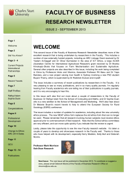 Faculty of Business Newsletter - Issue 2 September 2013