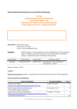 TCE 548 Special Education Issues in Counseling