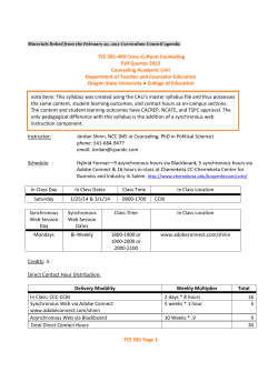 TCE 581-400 Cross-Cultural Counseling