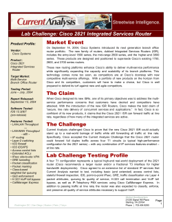 Current Analysis-Cisco 2821 Integrated Services Router