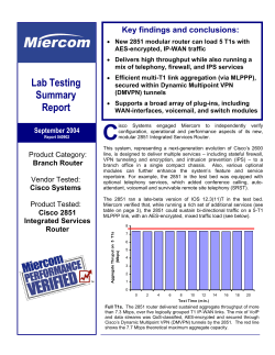 Cisco 2851 Integrated Routers Miercom Report