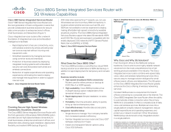 Cisco 880G Series Integrated Services Router with 3G Wireless Capabilities