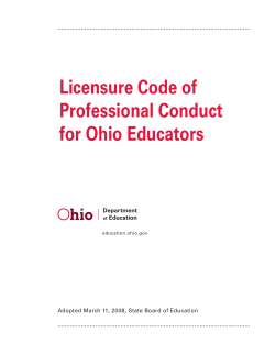 Licensure Code of Professional conduct