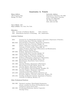 Anastasios (Butch) Tsiatis CV