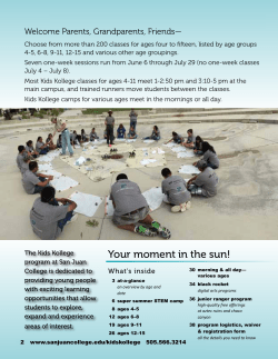 Kids Kollege Classes and Camps 2016