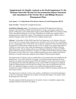 Supplemental Air Quality Analysis Report